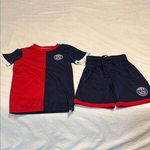 Kids Red and Blue Sports Shirt and Shorts Set